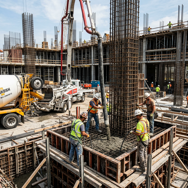 أعمال البناء والخرسانة